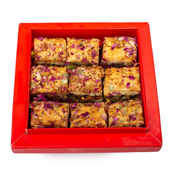 Limited Edition - Pistachio Baklava with Rose Turkish Delight (9 pieces)