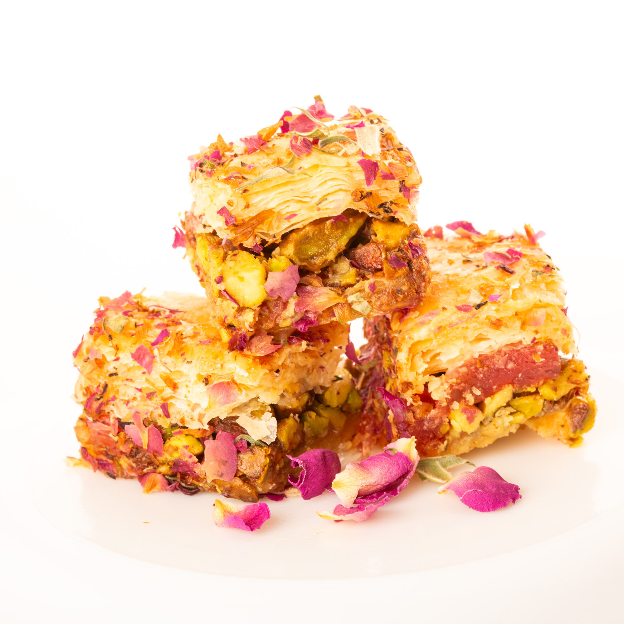 Limited Edition - Pistachio Baklava with Rose Turkish Delight (9 pieces) - Image 3