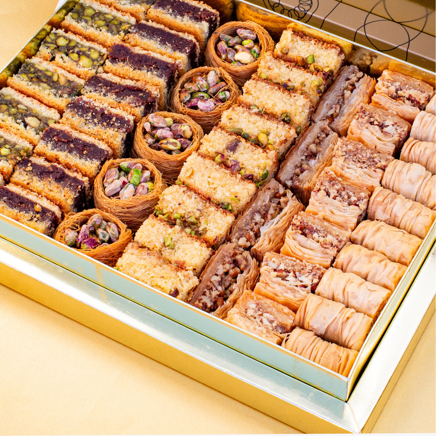 Gourmet Celebration Selection Baklava and Maamoul Gold Gift Box (2kg) - Image 5